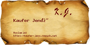 Kaufer Jenő névjegykártya