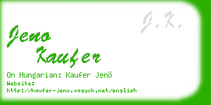 jeno kaufer business card